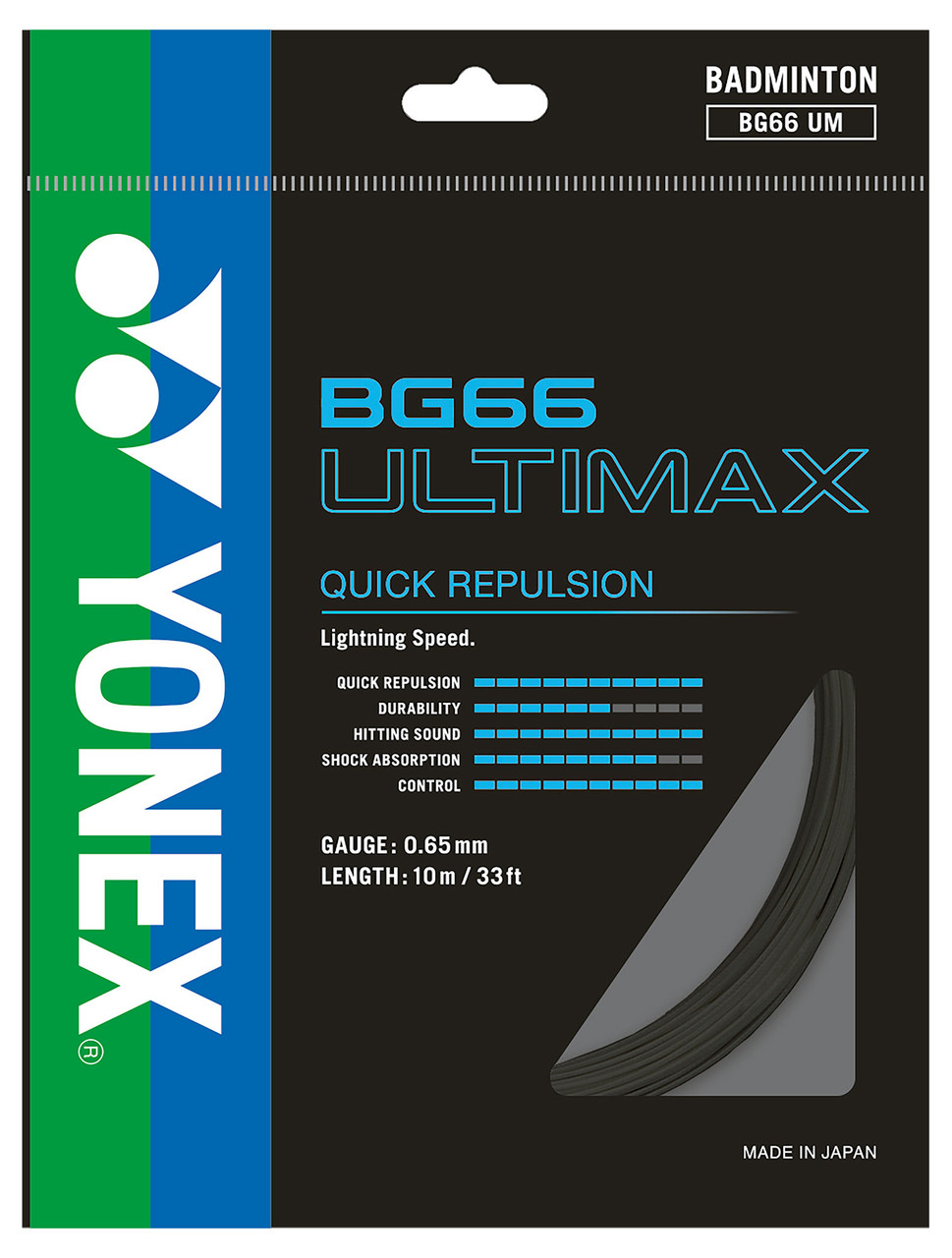 Yonex BG66 Ultimax 0.65mm Badminton Set - W & D Strings