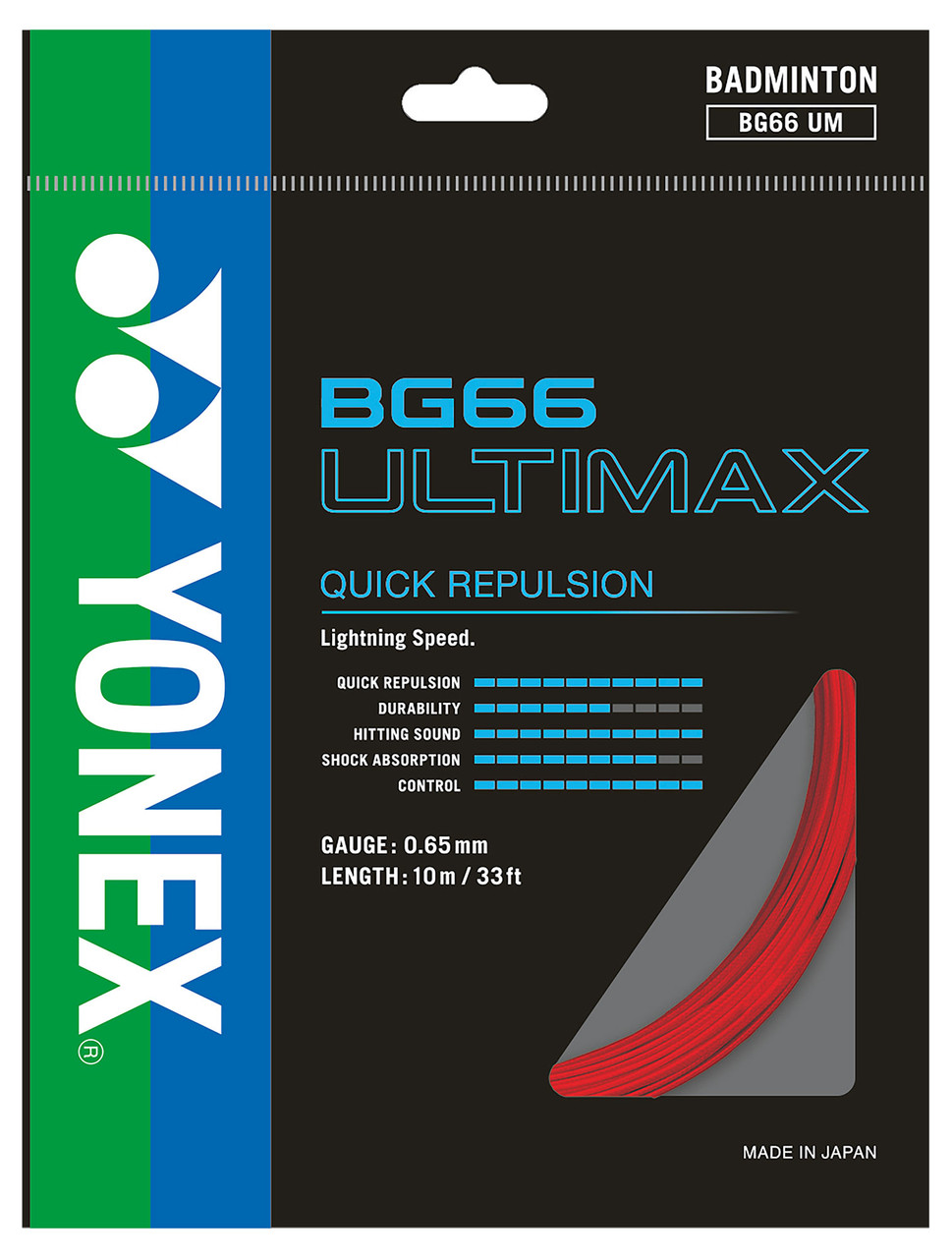 Yonex BG66 Ultimax 0.65mm Badminton Set - W & D Strings