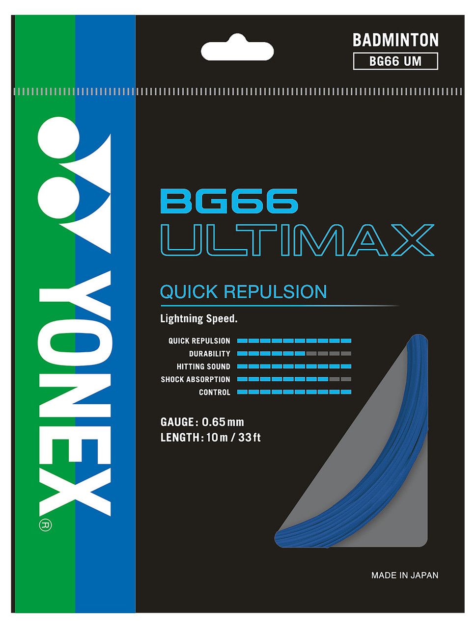 Yonex BG66 Ultimax 0.65mm Badminton Set - W & D Strings