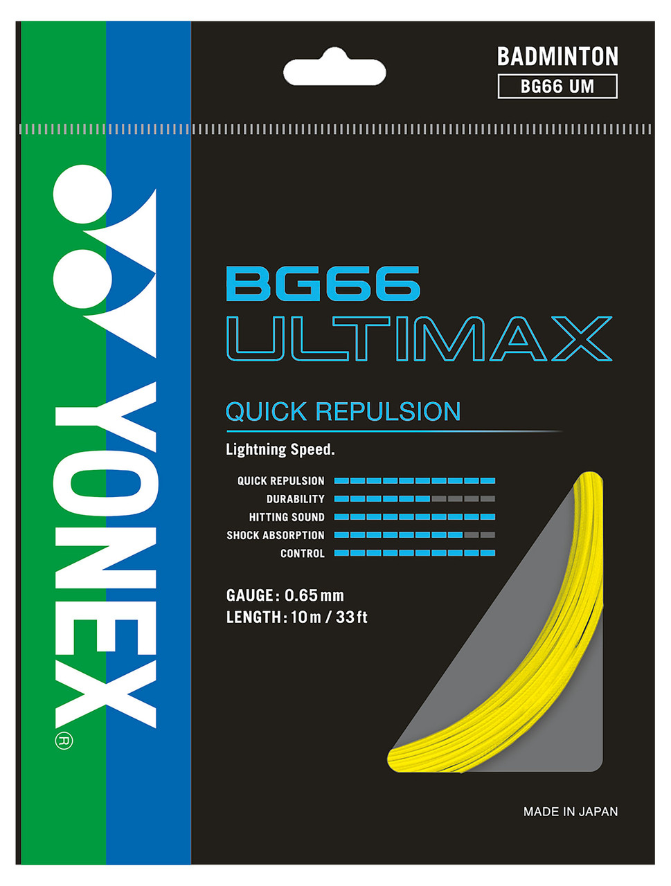 Yonex BG66 Ultimax 0.65mm Badminton Set - W & D Strings