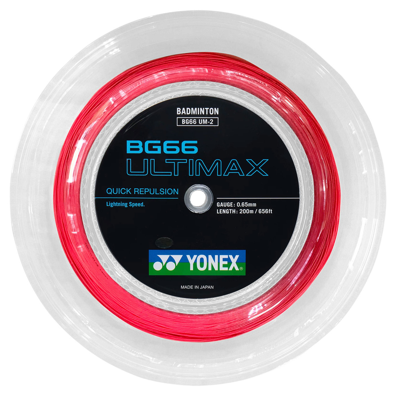 YONEX BG66 ULTIMAX 200m 黒 Yonex BG66 Ultimax 0.65mm Badminton 200M Reel - W & D Strings