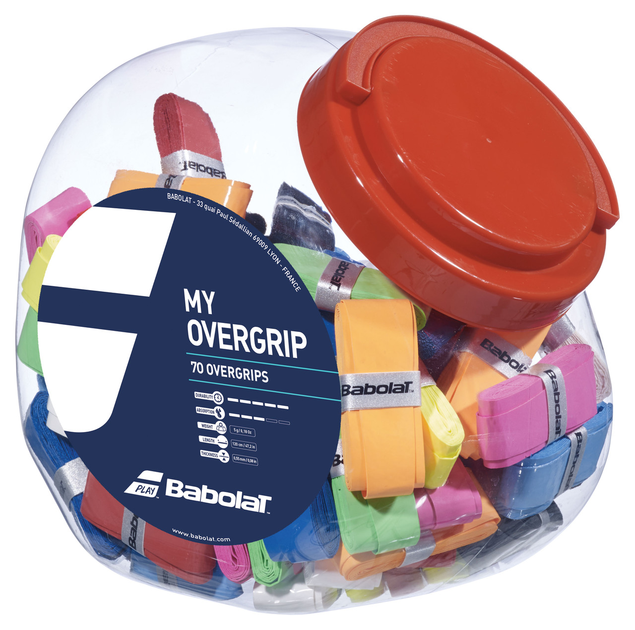 Babolat My Overgrip Jar of 70 Racquet Depot UK