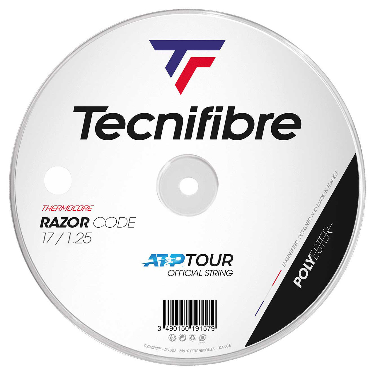 Tecnifibre RAZOR CODE 1.20 ロール Tecnifibre Razor Code 18/1.20 String White | Tennis Warehouse