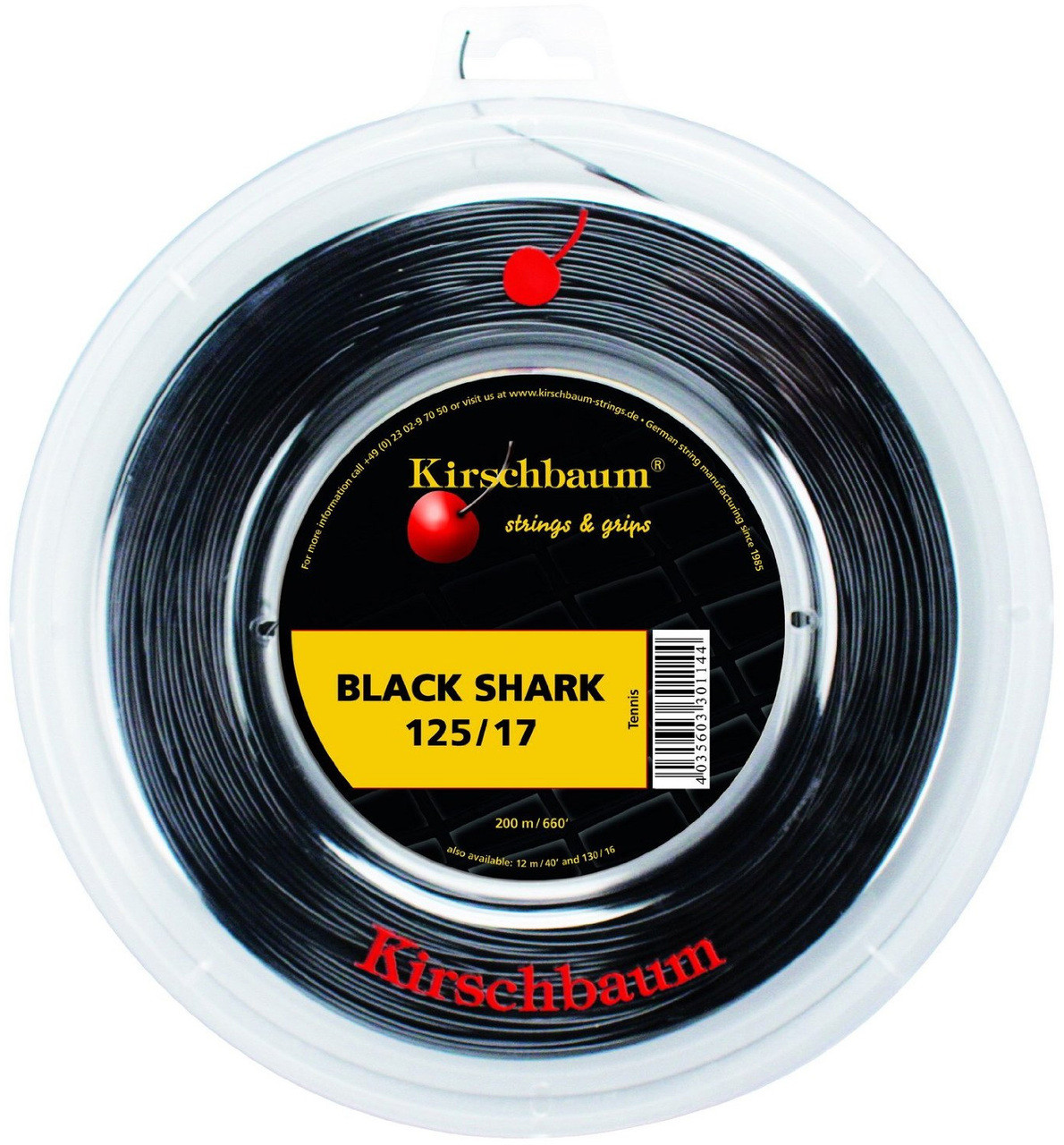 Kirschbaum Black Shark 17 1.25mm 200M Reel - W & D Strings