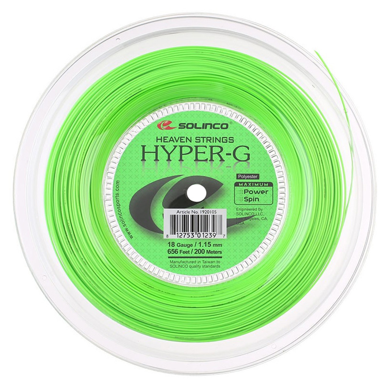 Solinco Hyper G Hyper-G 18 Gauge 1.15mm 656' 200m Tennis String