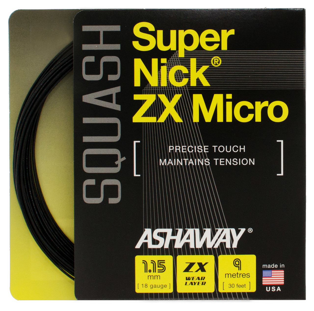 Ashaway SuperNick ZX Micro 18 1.15mm Squash Set - Racquet Depot UK