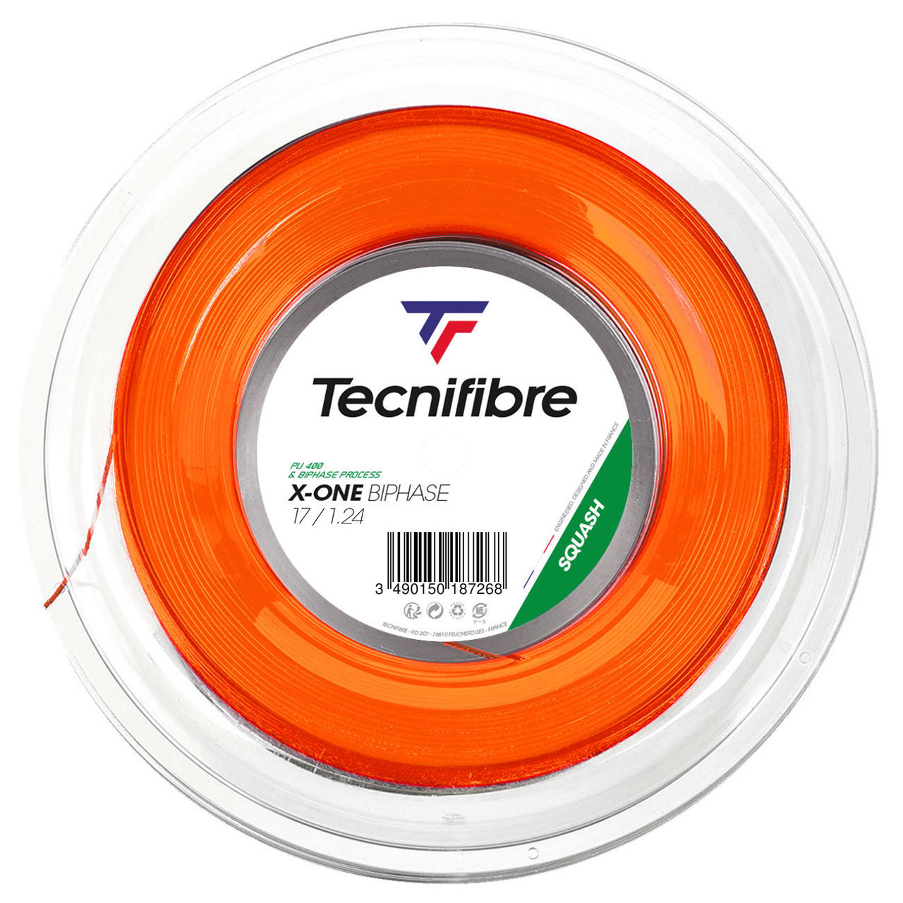 Tecnifibre X-One Biphase 17 1.24mm Squash 200M Reel - Racquet Depot UK