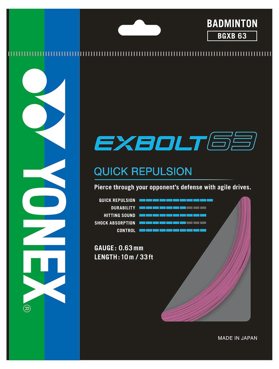 Yonex Exbolt 63 0.63mm Badminton Set - W & D Strings