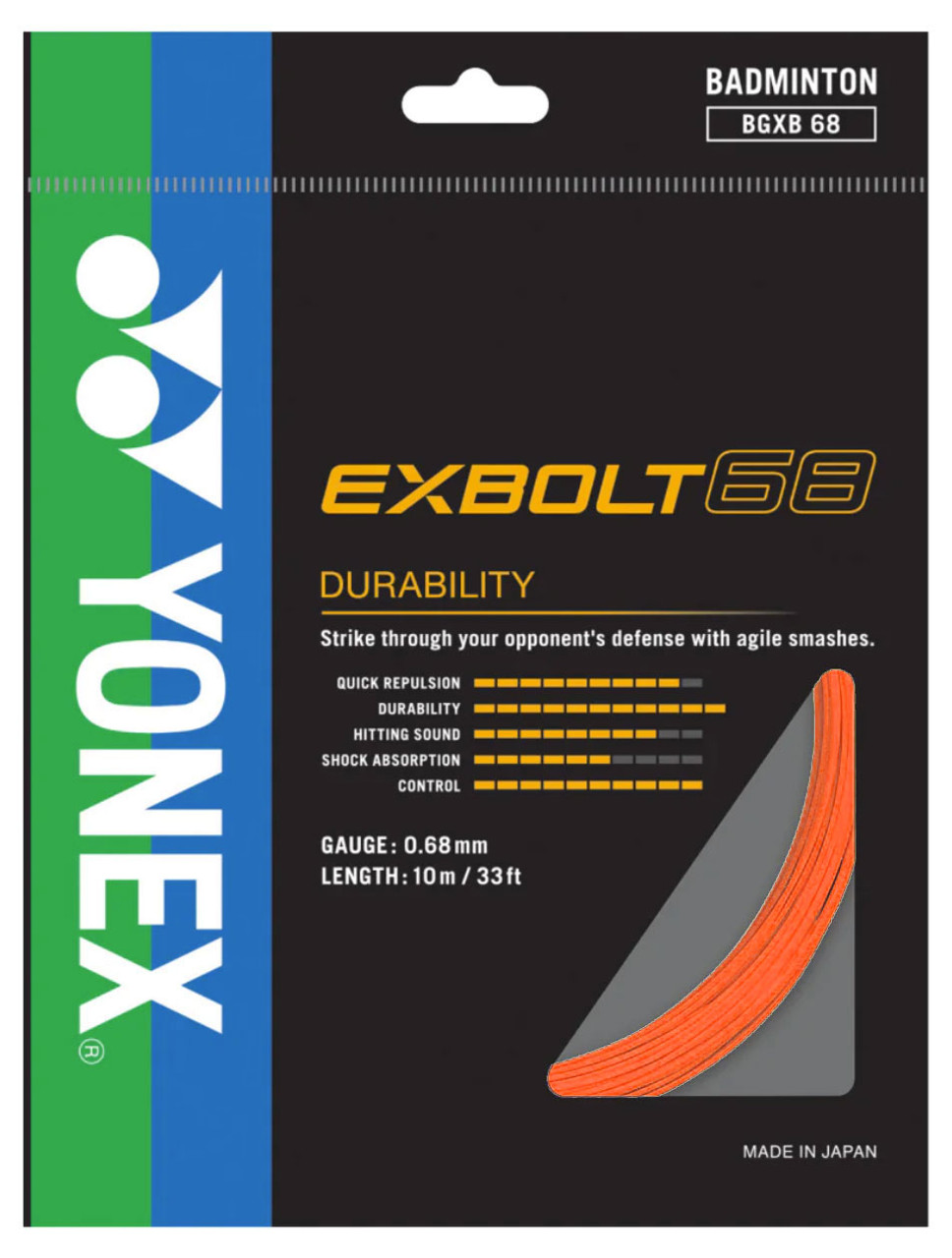 Yonex Exbolt 68 0.68mm Badminton Set - W & D Strings