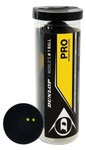 Dunlop Pro Double Yellow Dot Squash Balls 3 Pack
