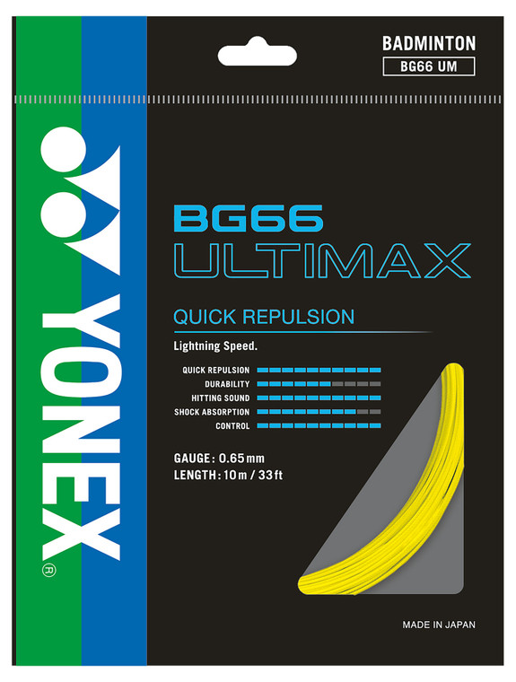 Yonex BG66 Ultimax 0.65mm Badminton Set - W & D Strings