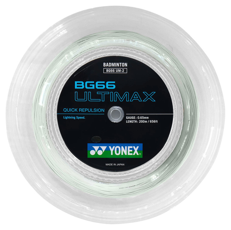 【なると】YONEX BG66 ULTIMAX 200m ホワイト Yonex BG 66 Ultimax 200m Badminton String (Metallic White