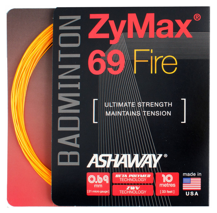 Ashaway ZyMax 69 Fire 0.69mm Badminton Set