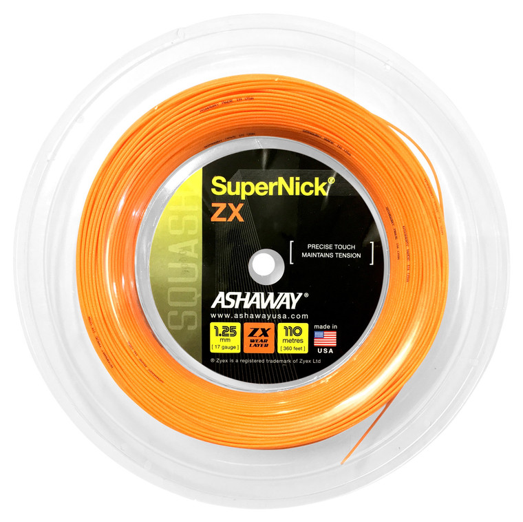 Ashaway SuperNick ZX 17 1.25mm Squash 110M Reel