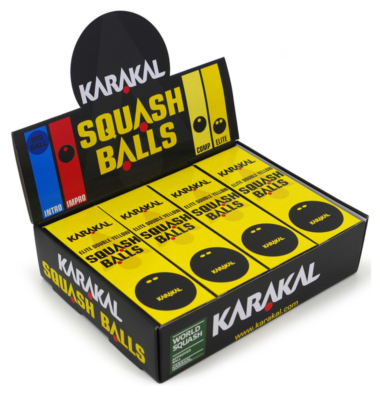 Karakal Double Yellow Dot Squash Balls 12 Pack