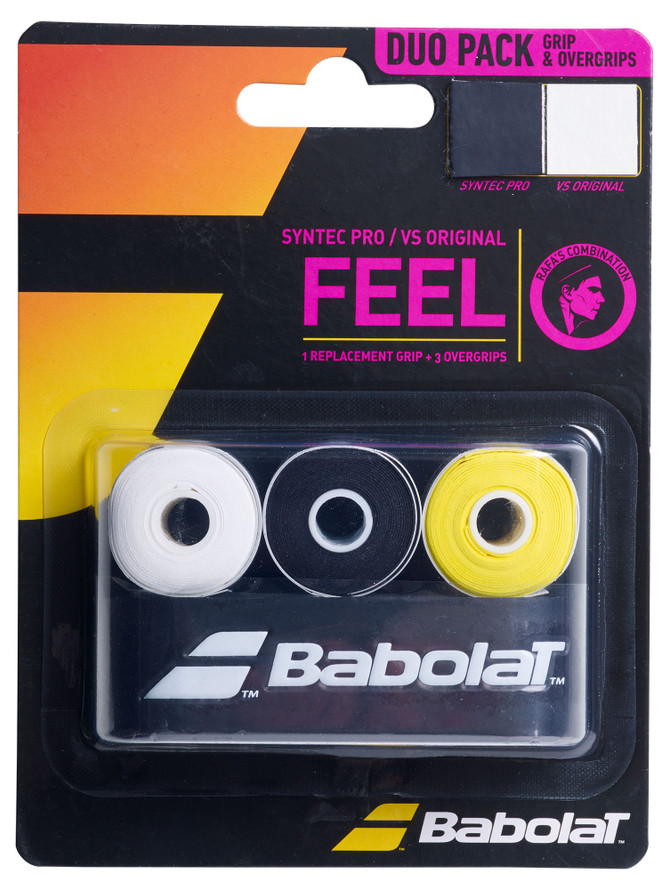 Babolat VS Overgrip 3 Pack + Syntec Pro Replacement Grip