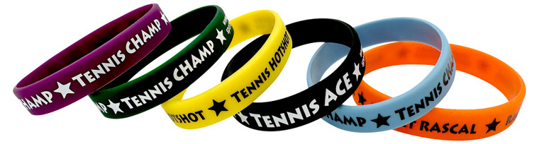 Tennis Themed Wristband 6 Pack