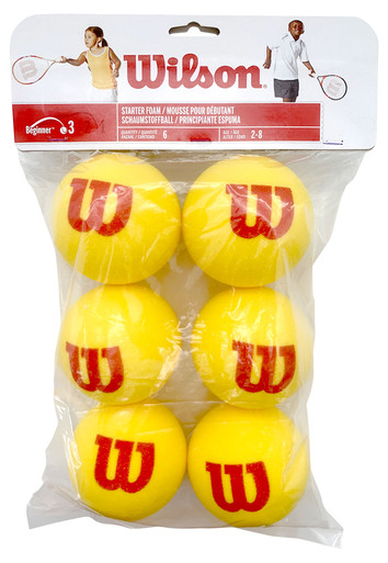 SACHET DE 6 BALLES WILSON STARTER FOAM - Balles mousse - Par type