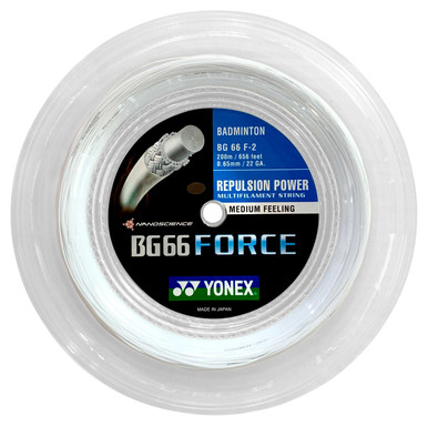 Yonex BG66 Force 0.65mm Badminton 200M Reel - W & D Strings