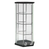 Hexagonal CounterTop Display c/w Lockable Door - Black