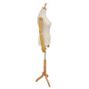 Fabric Torso Female with Wooden Arms & Base