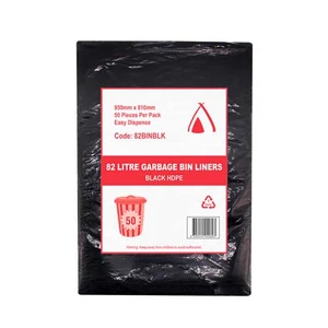 82L Bin Liner HDPE Black Ctn 500           82BINBLK