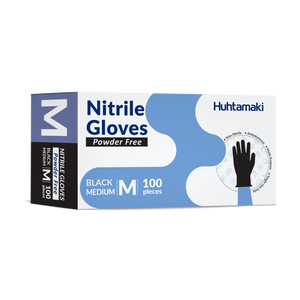 Nitrile Glove Medium Black GLNBM Pack 100