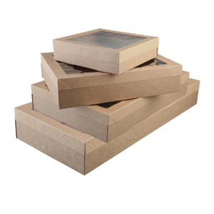 Catering Box with Window Lid Medium (359x252x80) 100ctn