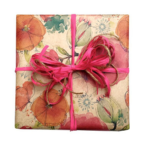 Floral Watercolour On Brown Kraft