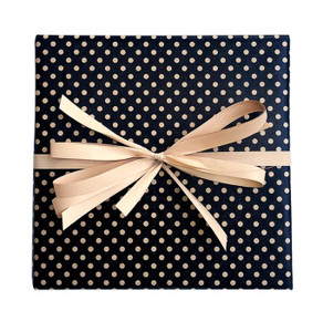 Swiss Dot Wrap on Kraft Black