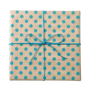 Spot On Kraft Wrap Aqua