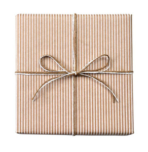 Dress Stripe On Kraft Wrap Nat/White