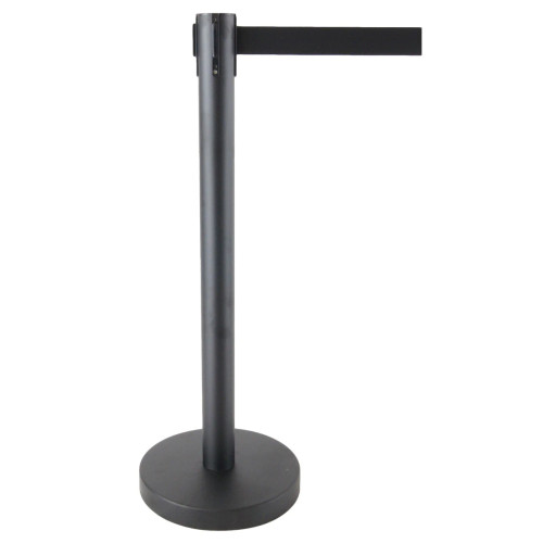 Standard Retractable Barrier Post Black with 3m Tape