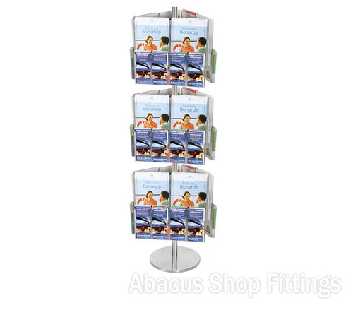 BROCHURE CAROUSEL - 36 DL & 18 A4 HOLDERS ON STAINLESS STEEL CAROUSEL