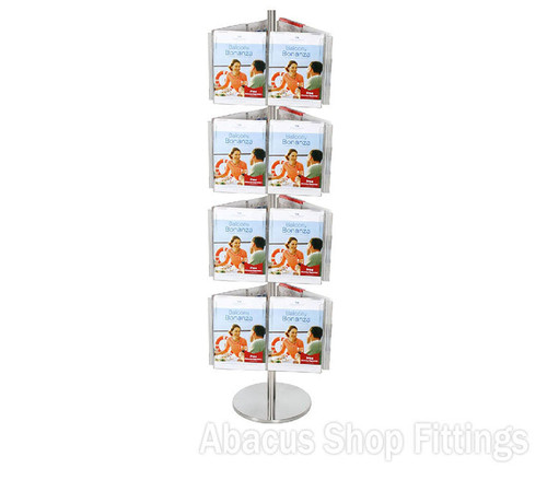 BROCHURE CAROUSEL - 24 A4 HOLDERS ON STAINLESS STEEL CAROUSEL