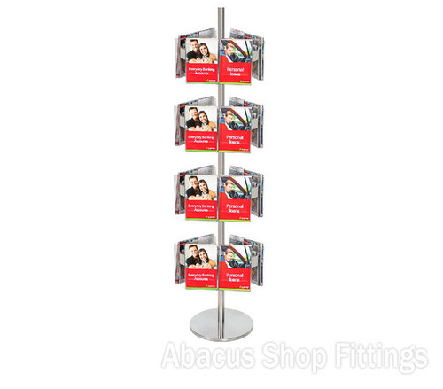 BROCHURE CAROUSEL - 24 A5 HOLDERS ON STAINLESS STEEL CAROUSEL