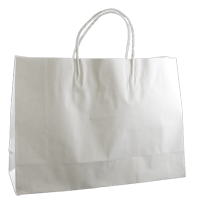 KRAFT PAPER BAG WHITE - SMALL BOUTIQUE Ctn/250