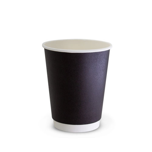 Eco Double Wall Smooth 12oz Cup Black  Ctn 500