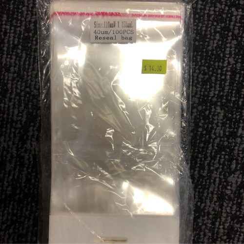 Hang Sell Cello Reseal Bag 110mm X 150mm 100PC