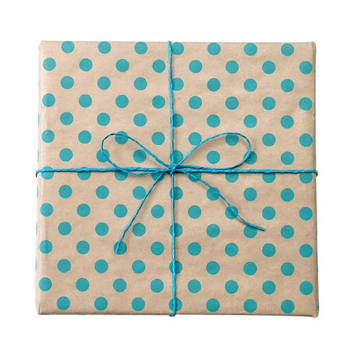 Spot On Kraft Wrap Aqua