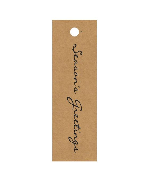 Gift Tags Seasons Greetings Black On Kraft