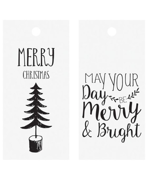 Gift Tags Tree/Merry Bright Black Set