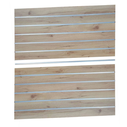 Slatwall Panel Oak     1200L x 600H x 18mm   100mm spacing
