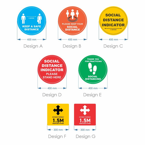 Social Distancing Floor Stickers 50cm