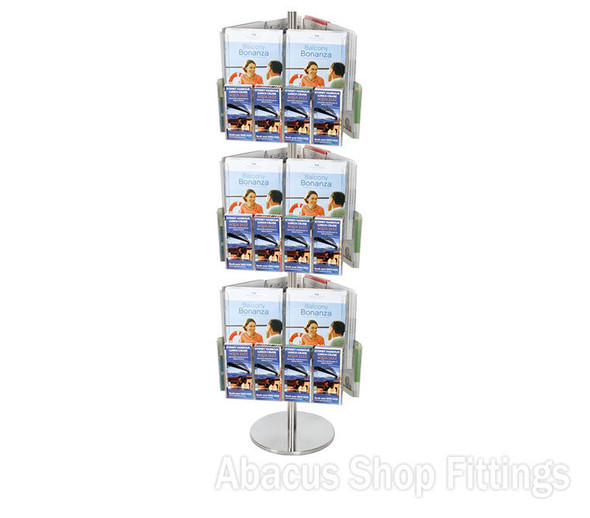 BROCHURE CAROUSEL - 36 DL & 18 A4 HOLDERS ON STAINLESS STEEL CAROUSEL