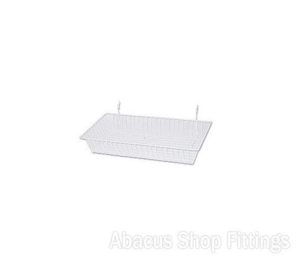 SLATWALL BASKET WHITE LG