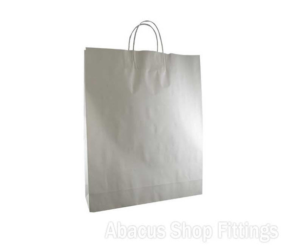 KRAFT PAPER BAG WHITE - MEDIUM Pkt/50