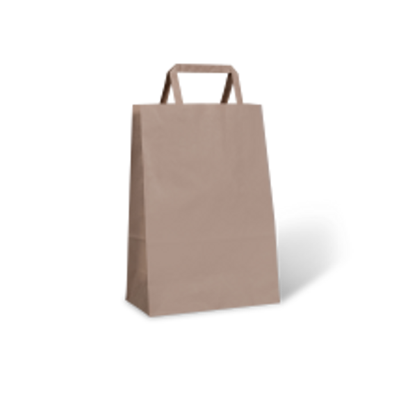 FLAT FOLD HANDLE BAGS #40 BROWN PCK/50