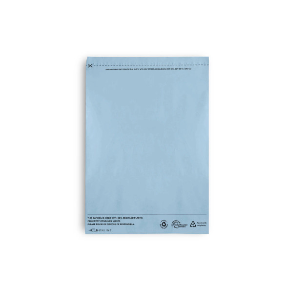 Small Recycled Plastic Mailing Satchel- Blue