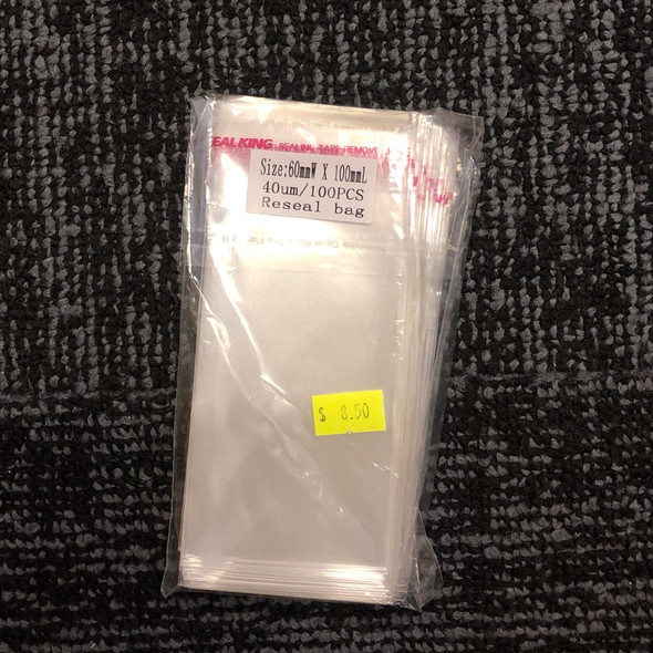 Resealable Cello Bags 60mm X 100mm 100PC